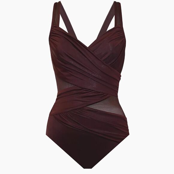 NWT Miraclesuit Swim Network One-Piece Swimsuit Sumatra LOOK 10 Pounds slimmer - Picture 3 of 13